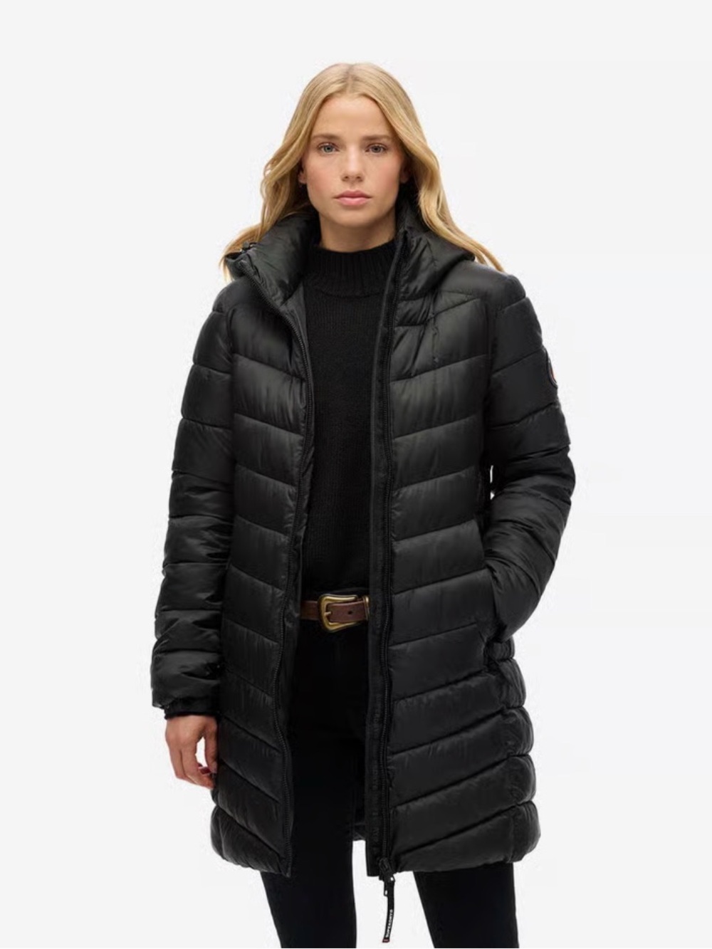 Uniqlo Black Long Quilted Puffer Coat